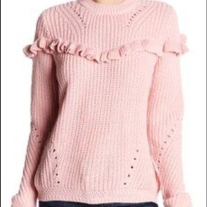 Cotton Emporium Pink Ruffle Sweater